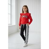 Black Steel Pul Nakışlı Çocuk Boy Kız Eşofman Bluz Takım - Kırmızı - 9 - 10 Yaş