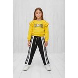 Black Steel Pul Nakışlı Çocuk Boy Kız Eşofman Bluz Takım - Sarı - 3 - 4 Yaş