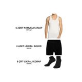 Black Swallow Erkek İç Giyim Paketi 6 Ad. Atlet 6 Ad. Boxer 8 Çift Çorap