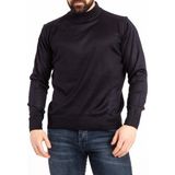 Black Swallow Erkek Ince Yün Yarım Boğazlı Triko Kazak - 2XL - Lacivert