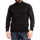 Black Swallow Erkek Ince Yün Yarım Boğazlı Triko Kazak - 2XL - Siyah