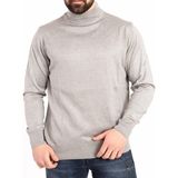 Black Swallow Erkek Ince Yün Yarım Boğazlı Triko Kazak - 3XL - Gri