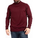 Black Swallow Erkek Ince Yün Yarım Boğazlı Triko Kazak - Bordo