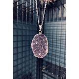 Black Swan Gift & Accessories Orijinal Ham Ametist Taşı Kolye