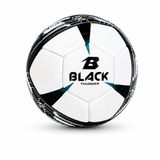 BLACK Thunder Halı Saha Futbol Topu, Hibrit, 5 Numara, Beyaz-Siyah