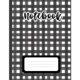 Black & White Plaid Composition Notebook College Ruled: Classic Minimalist Large Format Lined Writing Book | Stylish & Professional Checkered Cover | ... 200 Pages | 8.25” x 11” Durable Matte Finish