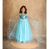 Black White Wedding Elsa Frozen Kostümü, Karlar Kraliçesi - 9 - 10 Yaş - Açık Mavi - Turkuaz