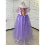 Black White Wedding Kız Çocuk Rapunzel Doğum Günü Kostümü - 1 - 2 Yaş - 01-Lila