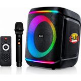 Blackbird Game Center Blic Bls-78 40W Taşınabilir Kablosuz Karaoke Hoparlör Kumandalı Mikrofonlu Taşınabilir Ses Sistemi - Siyah