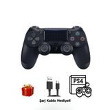 Blackbird Game Center GlrTech P4 Siyah Kablosuz Oyun Kolu Double Motor Titreşimli Şarj Edilebilir PS4 Uyumlu