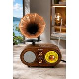Blackbird Game Center Nns NS-803BT Kahverengi Retro Radyo Bluetooth Hoparlör USB Tf Kart Şarjlı Nostaljik Radyo