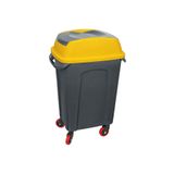 BlackBird Home Hippo 50 Lt Tekerlekli Çöp Kovası Antrasit Gövde Sarı Kapak