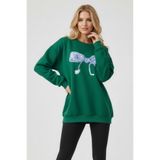 blackbonds steteskop fiyonk bakılı bisiklet yaka kadın sweatshirt