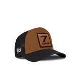 BlackBörk 7 Numara Logolu Siyah-Camel Trucker Şapka