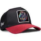 BlackBörk Aslan Logolu Kırmızı-Siyah Trucker Şapka - Standart - 620-Kırmızı