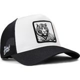 BlackBörk Bengal Kaplan Logolu Siyah-Beyaz Trucker Şapka - Standart