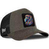 BlackBörk Haki-Siyah Trucker Şapka Aslan Logolu