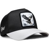 BlackBörk Kartal Logolu Beyaz-Siyah Trucker Şapka - Standart - Beyaz - Siyah