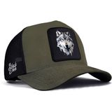 BlackBörk Kurt Logolu Haki-Siyah Trucker Şapka - Standart - Bordo - Haki