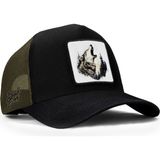 BlackBörk Kurt Logolu Siyah-Haki Trucker Şapka - Standart