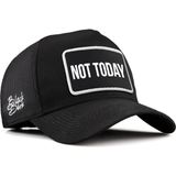 BlackBörk Not Today Logolu Siyah Trucker Şapka - Siyah - Açık Bej - Standart