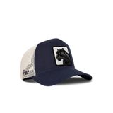 BlackBörk Panter Logolu Lacivert-Bej Trucker Şapka