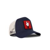 BlackBörk Parmak Logolu Lacivert-Bej Trucker Şapka