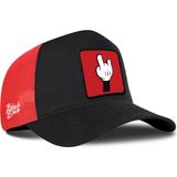BlackBörk Parmak Logolu Siyah-Kırmızı Trucker Şapka - Standart