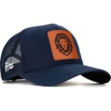 BlackBörk V1 Trucker Aslan - 14 Kod Logolu Unisex Lacivert Şapka (Cap) - Laciveret - Yeşil - Standart