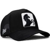 BlackBörk V1 Trucker At - 4 Kod Logolu Siyah Şapka (Cap) - Açık Gri - Siyah - Standart