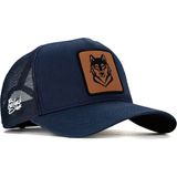 BlackBörk V1 Trucker Kurt - 4 Kod Logolu Unisex Lacivert Şapka (Cap) - Lacivert - Kahve - Standart