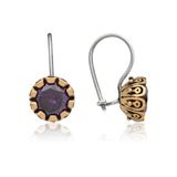BlackCraft 925 Ayar Gümüş Mor Zirkon Taşlı Otantik Kadın Küpe