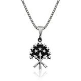 BlackCraft 925 Ayar Gümüş Oksit Kaplama Otantik Çerkes Motifli Kolye (55 Cm)