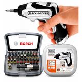 Black&decker 3.6 V Lityum Batarya Şarjlı Tornavida Seti + Bosch 32 Parça Vidalama Seti