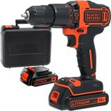 Black&Decker Darbeli BDCHD18KB 18 V - 1.5 Ah Li-İon Çift Akülü Darbeli Matkap + Takım Çanta - 0