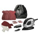BLACK+DECKER Silver Series BEW230SBCK-QS 55 W 11.000 RPM Mouse Detay Zımpara Makinesi ve Aksesuar Seti (15 Karışık Aksesuar, Zımpara Kağıtları ve Vakum Adaptörü) Kitbox