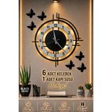Blackdekor Black Dekor - Beyaz Siyah Led Işıklı Duvar Saati | Modern Şık 50 Cm Dekoratif Duvar Saati
