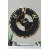 Blackdekor Bmw Logosu Araba Logosu Oto Galeri Duvar Saati Rantecar Duvar Saati Modern Işıklı Duvar Saati