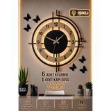Blackdekor Modern Tek Çizgili Beyaz LED Duvar Saati 40 Cm Dekoratif Büyük Boy Salon Ofis Ev Duvar Saati