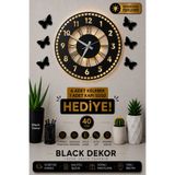 Blackdekor Siyah Işıklı Ahşap Duvar Saati | Modern Duvar Saati Ve Şık Dekoratif Duvar Saati Tasarımı