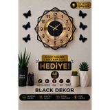 Blackdekor Sonoma Rengi Dekoratif Led Işıklı Duvar Saati | Modern Ve Şık 40 Cm Ahşap Saat