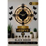 Blackdekor Sonoma Renkli Modern Ahşap Işıklı Duvar Saati | Dekoratif Duvar Saati Ve Şık Duvar Saati