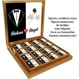 Blackeye Chocolate Kişiye Özel Damat Bohçası Çikolatası Gelin Bohçası Çikolatası Söz Nişan Nikah Çikolatası (48 Adet)