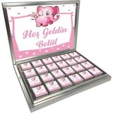 Blackeye Chocolate Kişiye Özel Isimli Kız Bebek Çikolatası (72 Adet Madlen Çikolata)