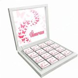 Blackeye Chocolate Kişiye Özel Isimli Kız Bebek Çikolatası Sunum Kutulu Bebek Çikolatası (32 Adet Madlen Çikolata)