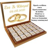 Blackeye Chocolate Kişiye Özel Isimli Söz Nişan Nikah Çikolatası (72 Adet Madlen Çikolata) Altın Kutu