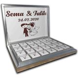 Blackeye Chocolate Söz Nişan Nikah Çikolatası (72 Adet Madlen Çikolata) Gümüş Kutu