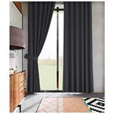 Blackout %100 Işık Geçirmez Fon Perde Koyu Gri Füme Pilesiz Ekstrsaforlu Karartma Güneşlik (Enxboy) - 120 x 200 cm