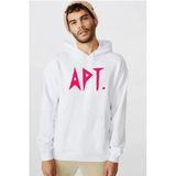 Blackpink Apt Beyaz Erkek 3İp Kapşonlu Sweatshirt