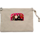 Blackpink Grup Krem Clutch Astarlı Cüzdan / El Çantası - 25x18cm